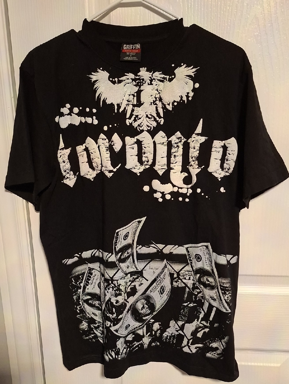 Griffin Black Short-Sleeve Graphic Tee with White Print